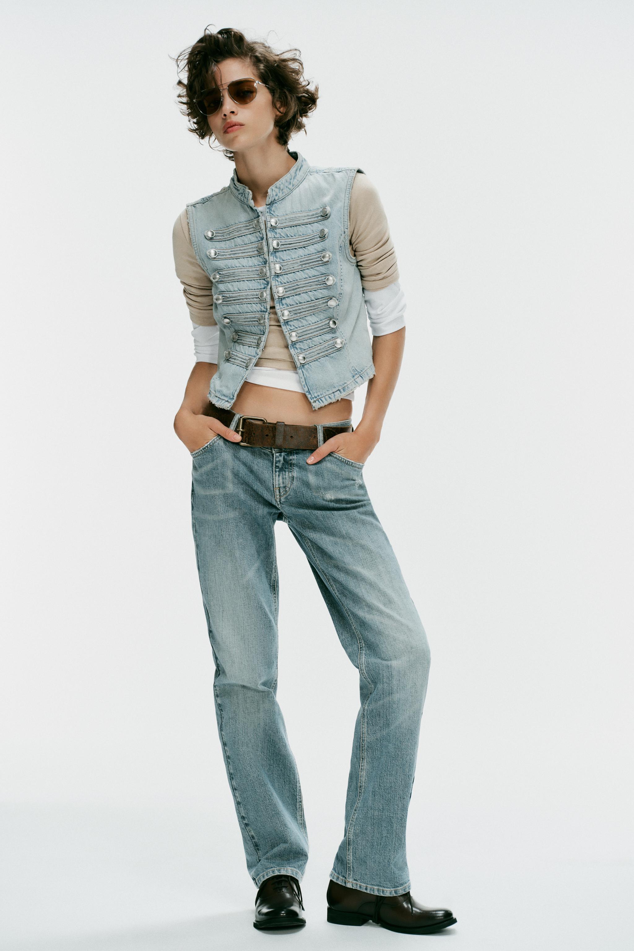 TRF DENIM BUTTON VEST